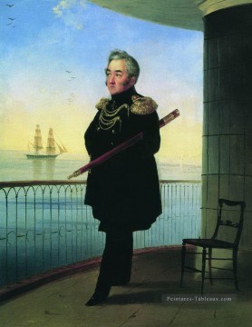 romantique romantisme Tableau Peinture - portrait du vice amiral m p lazarev 1839 Romantique Ivan Aivazovsky russe